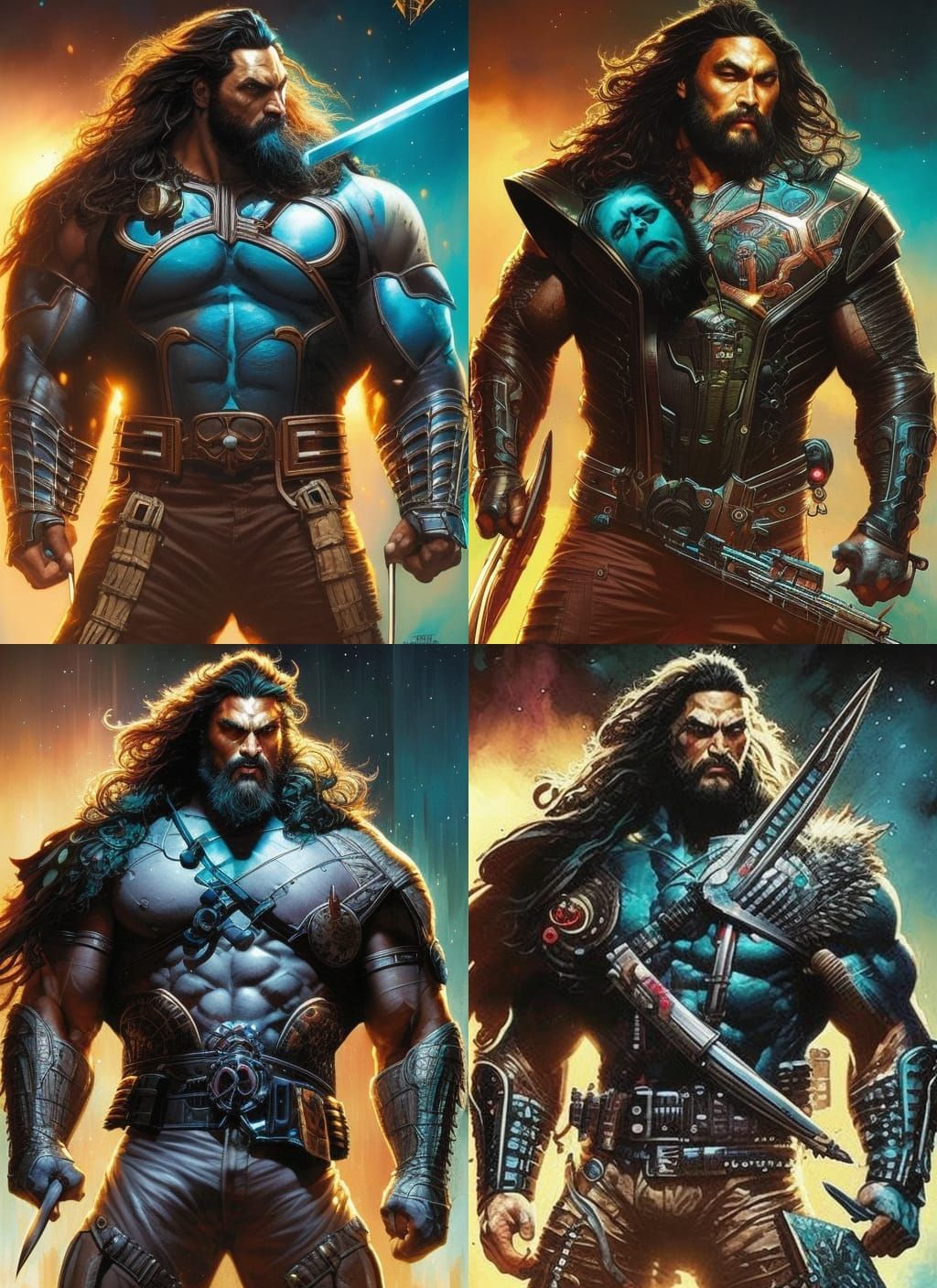 Jason Momoa as Lobo Crayon Caricature