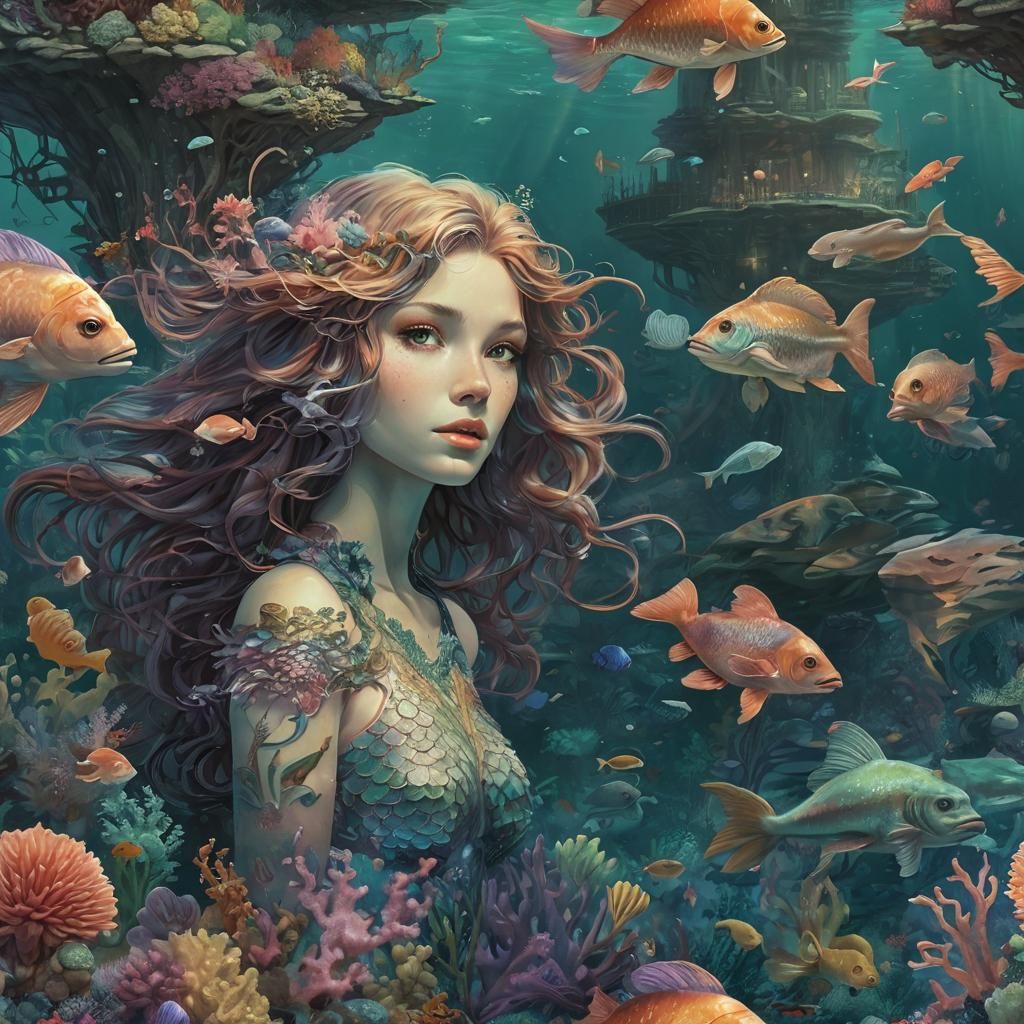 Atlantis Metropolis: A Surrealist Underwater Cityscape