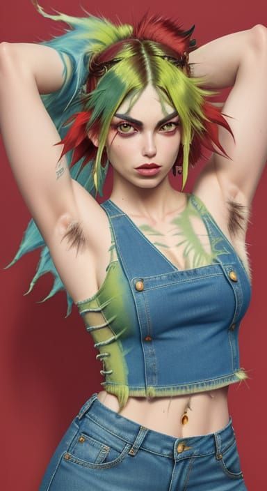 Feminist Maiden Displays Scarlet Armpit Hair
