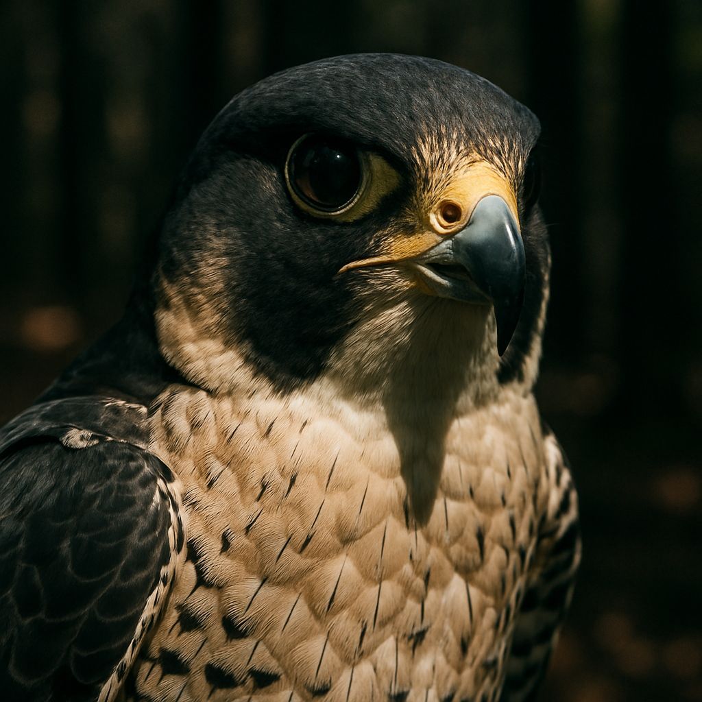 Peregrine Falcon Portrait in Hyper-Realistic Detail