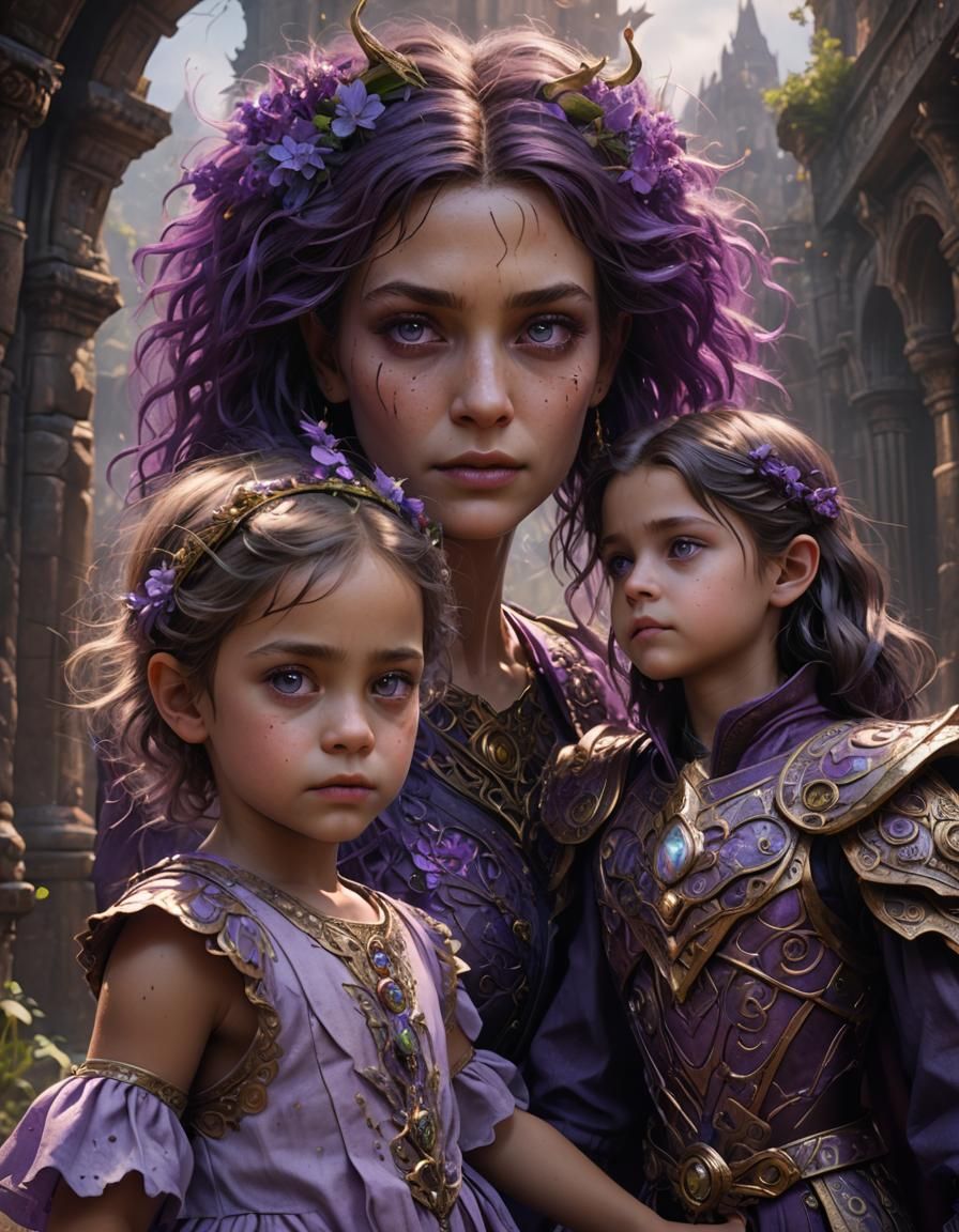 Childhood Reflection: Violet Eyes in Fantasy Art