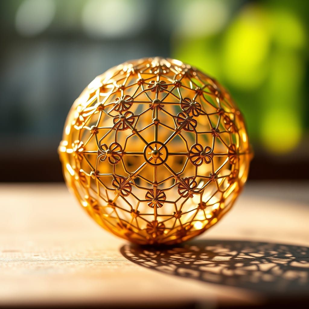 Luxurious Golden Orb in Radiant Light