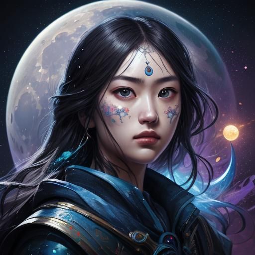 Hyperrealistic Full Moon Splash Art