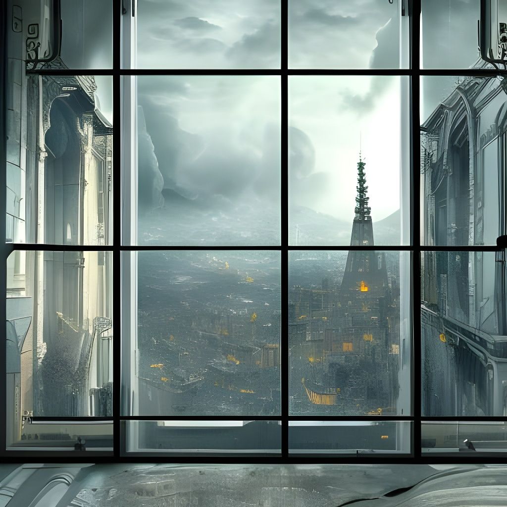 Night View of Future City, Digital Matte Painting