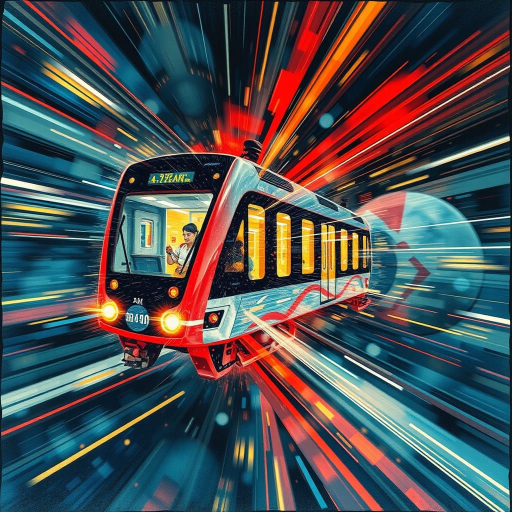 Epic Futuristic Train Soars Through Interplanetary Space