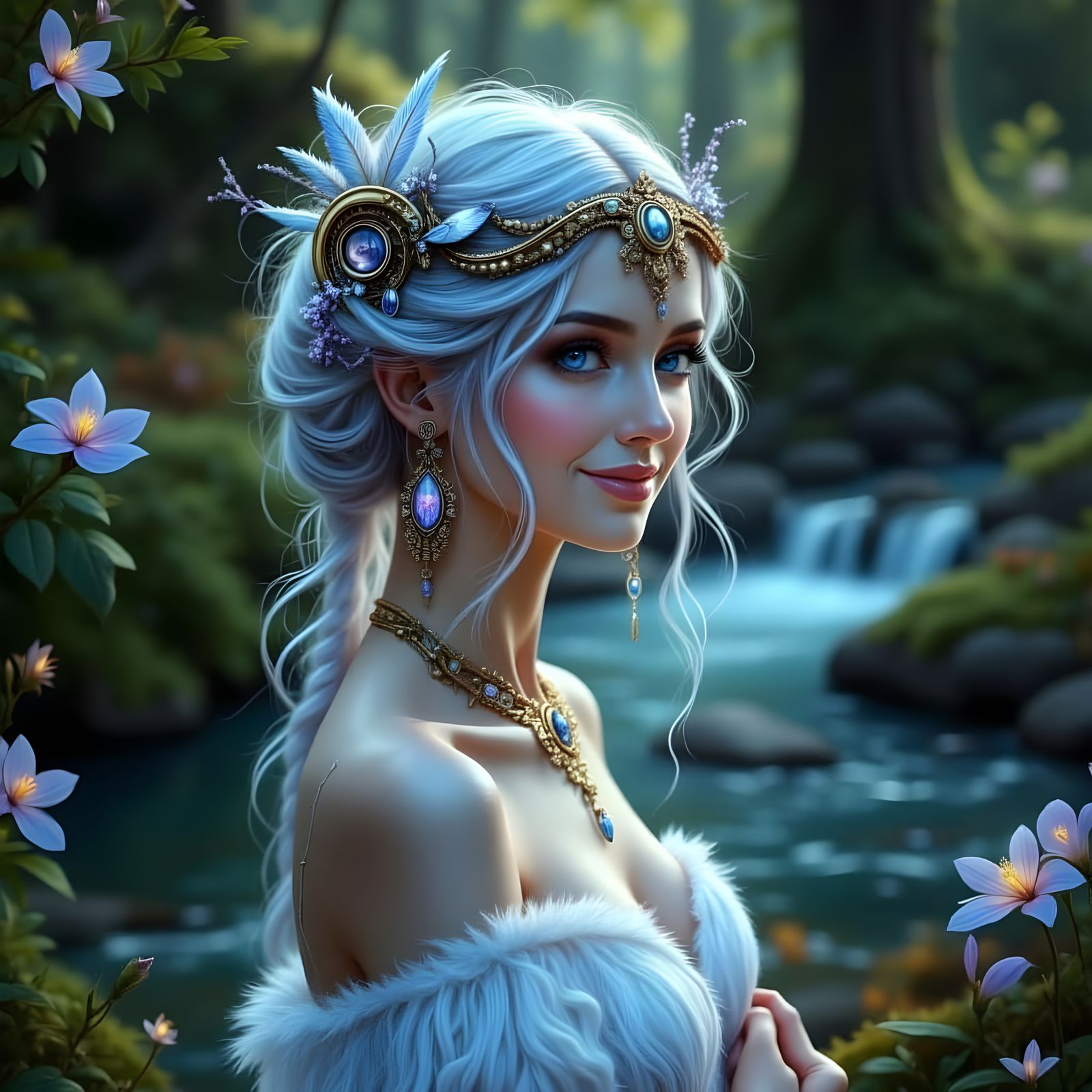 Ethereal Nymph in Enchanted Forest