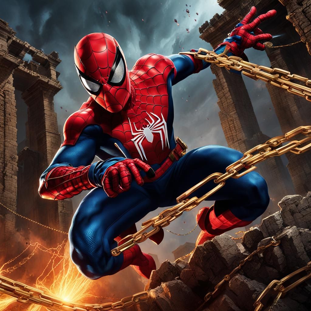 Spider-Man Warhammer 40K Costume in Ancient Ruins