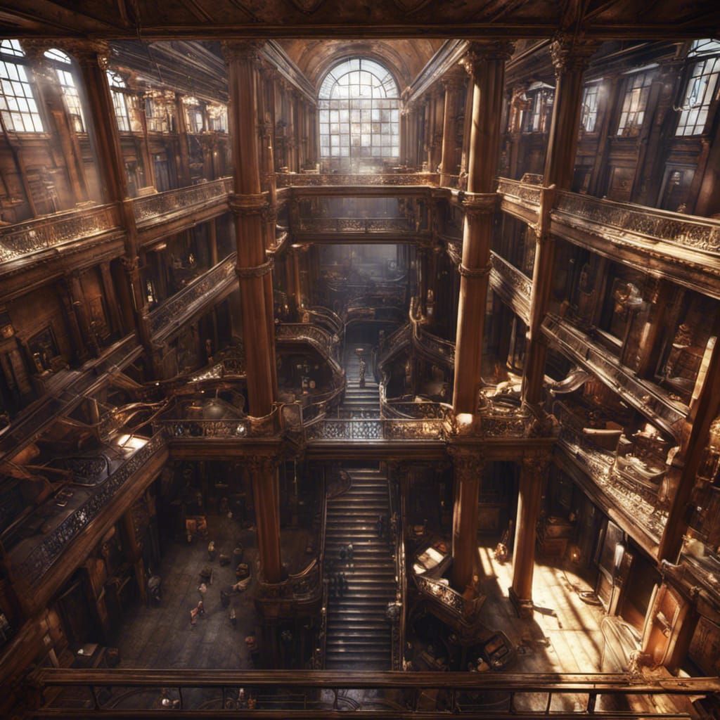 Bradbury Building Interior: Detailed Matte Painting