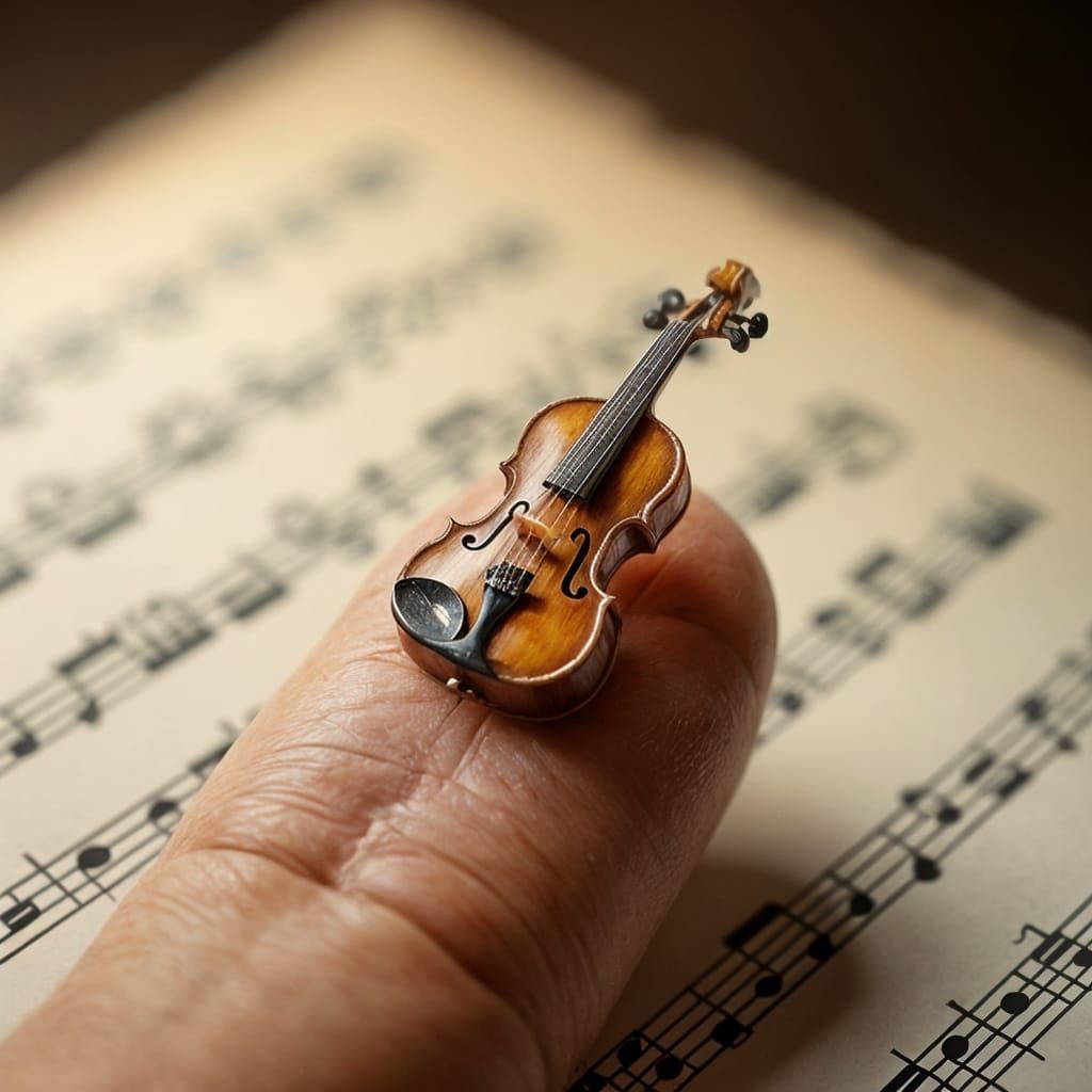 Dramatic Macro of World's Smallest Violin