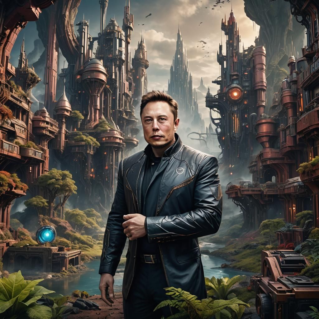 Elon Musk Detailed Matte Painting