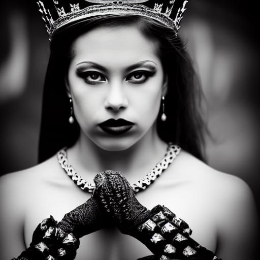 Artistic Black and White Queen of the Underworld