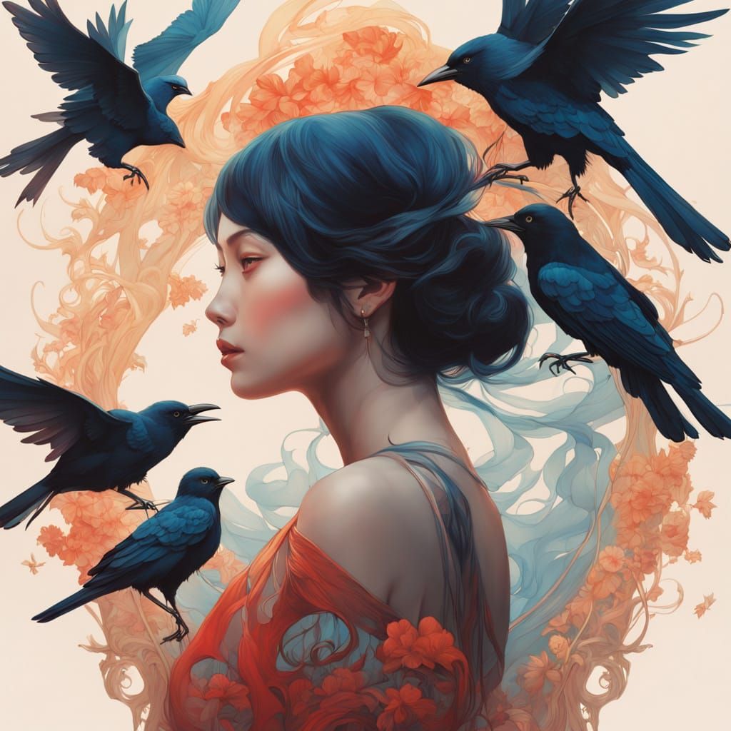 Ethereal Asian Beauty in Dreamy, Hyper-Realistic Portrait