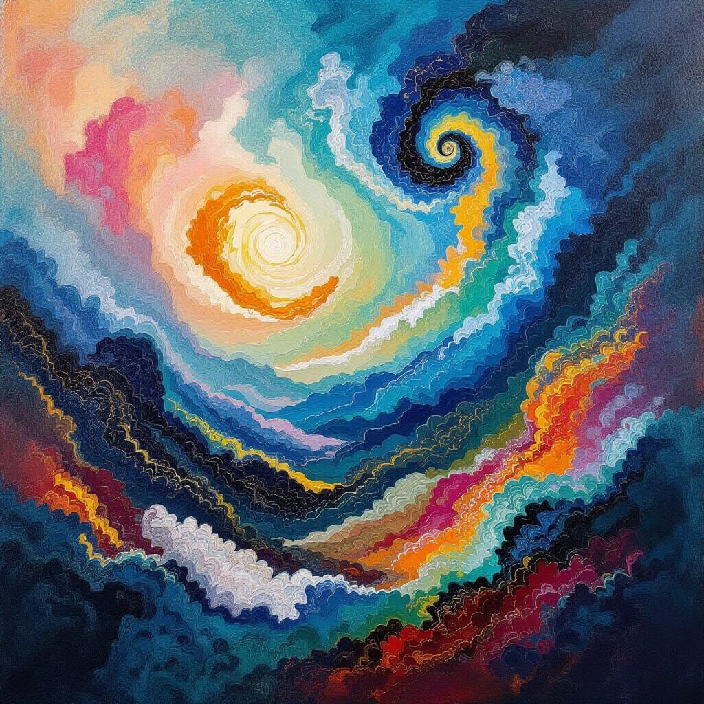 Fractal Landscape in Abstract Expressionist Style