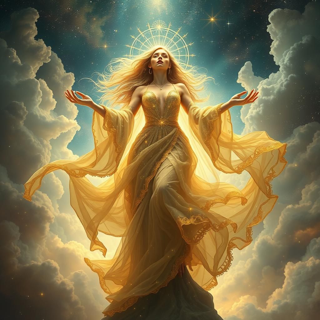 Celestial Goddess in Cosmic Starlight