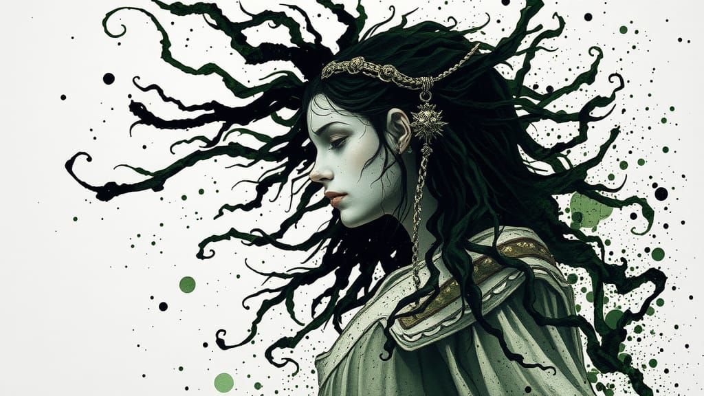 Epic Celtic Gods and Goddesses in Ink Splatter Art