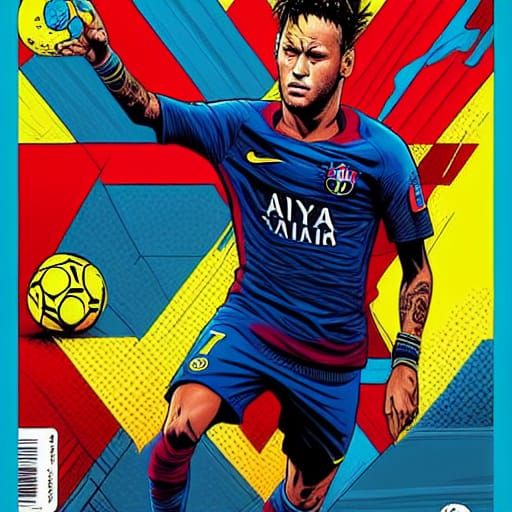 Neymar as Comic Book Art