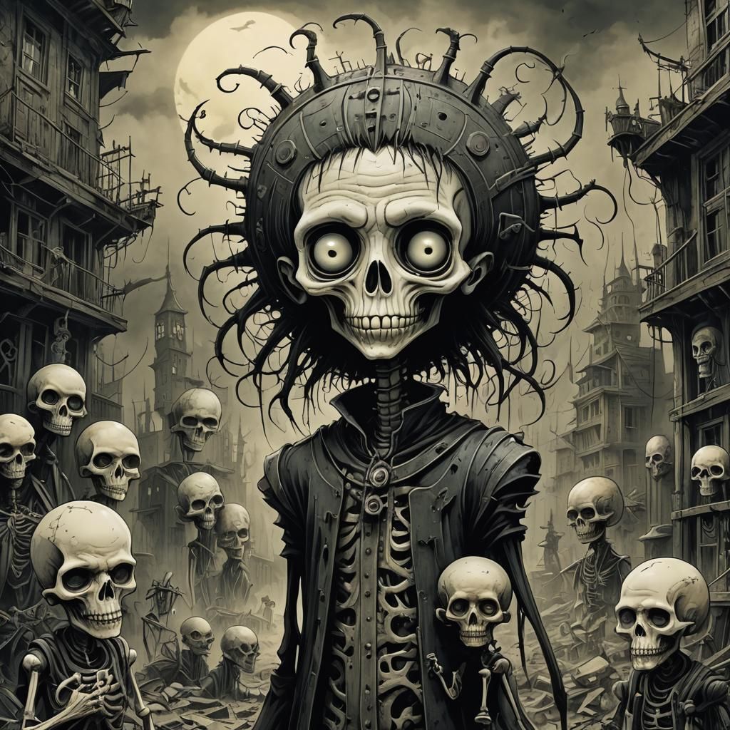 Post-Apocalyptic Mystery in Surreal Dark Art Style