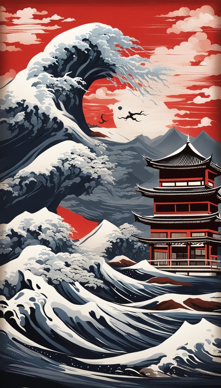 Turmoil as Traditional Japanese Painting