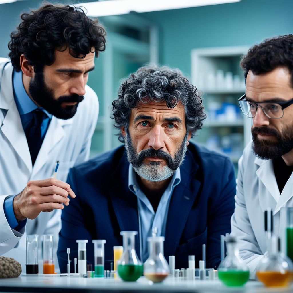 Geologist and Young Scientist in Laboratory