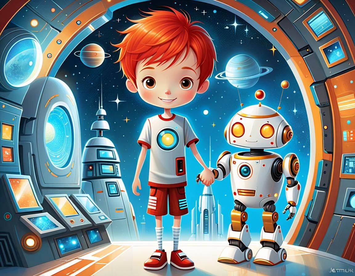 Redhead & Robot Sci-Fi