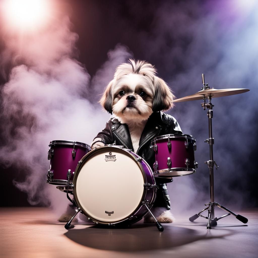 ** Shih Tzu drummer **