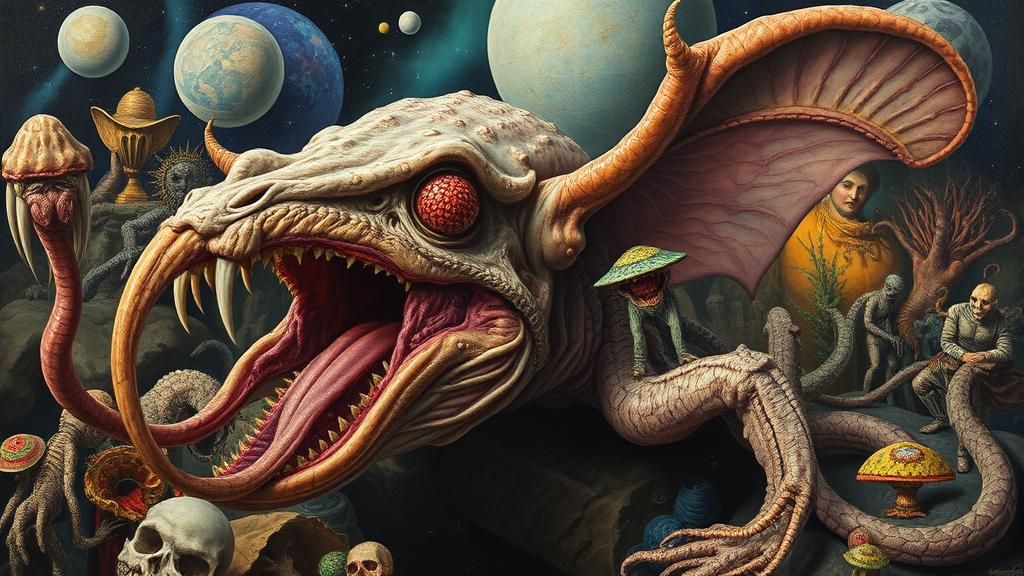 Surreal Fantasy Painting Inspired by Visionary Art