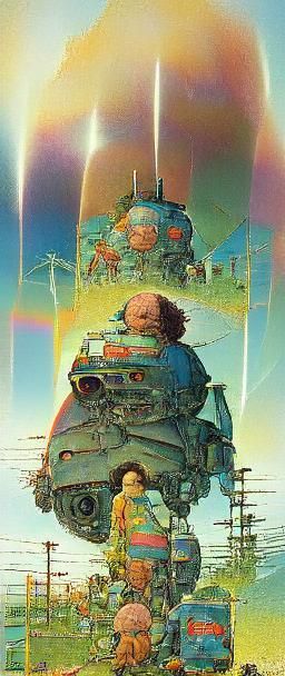 Retro Anime Mecha Sci-Fi Art