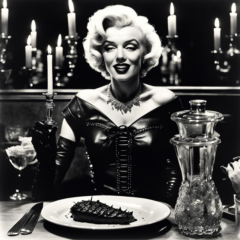 Marilyn Monroe as Pinhead in Dark Fantasy Art