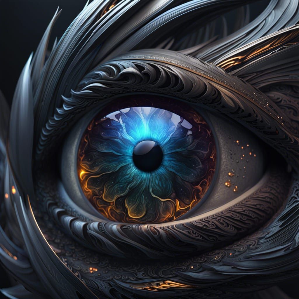 Galactic Iris Eye: Detailed Fantasy Concept Art