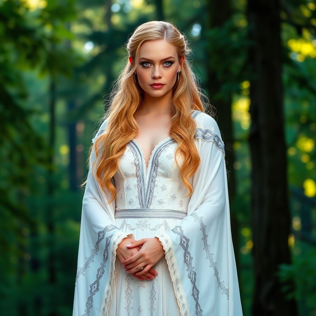 Ethereal Figure in Forest, Hyper-Realistic Cinematic Style