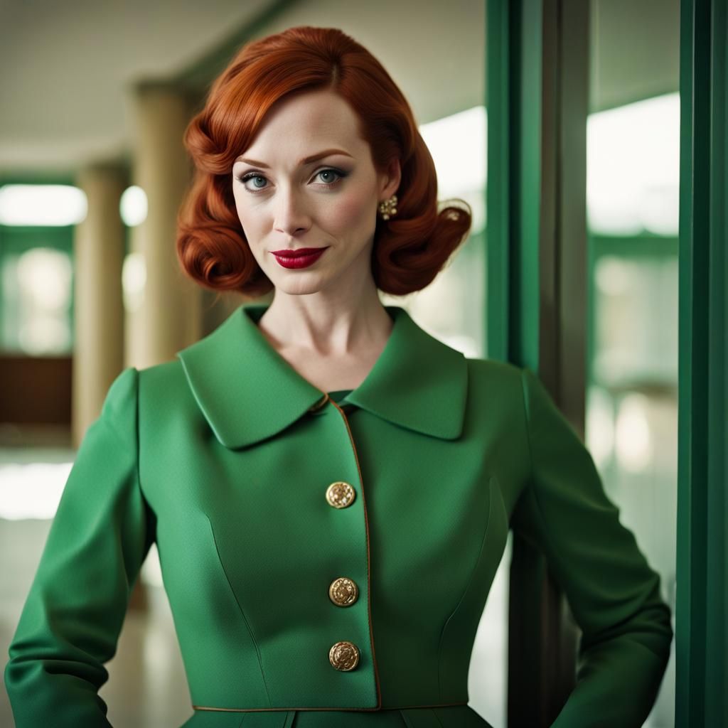 Elegant 1960s Woman in MCM Building Photo