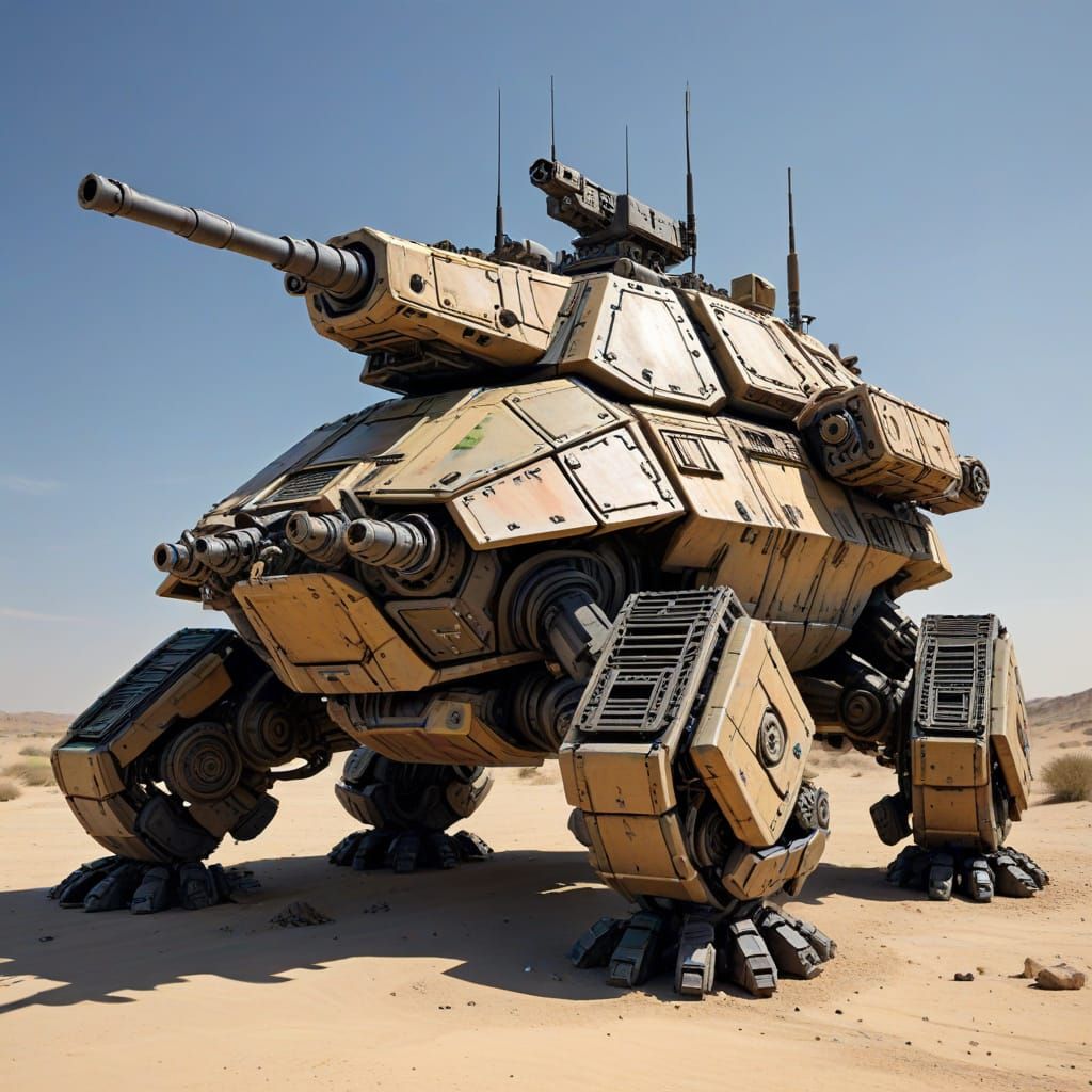 Cyberpunk Zoid in Dystopian Landscape