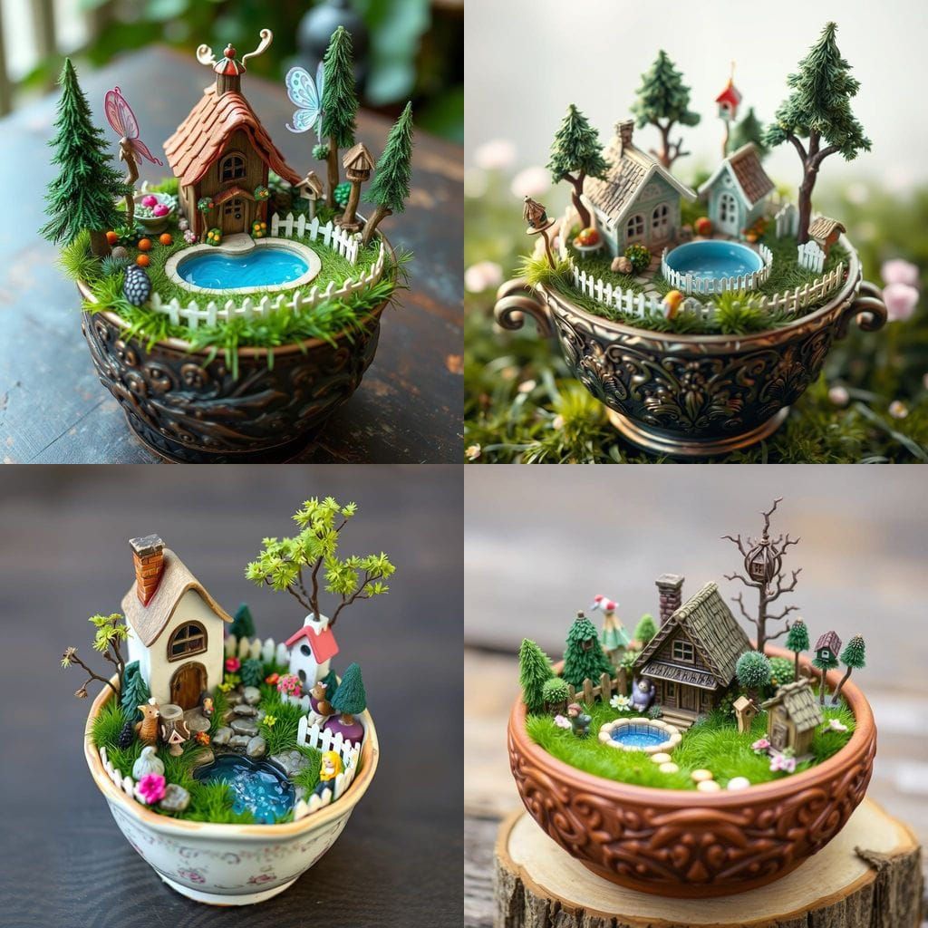 Enchanting Miniature Fairy Garden in a Pot