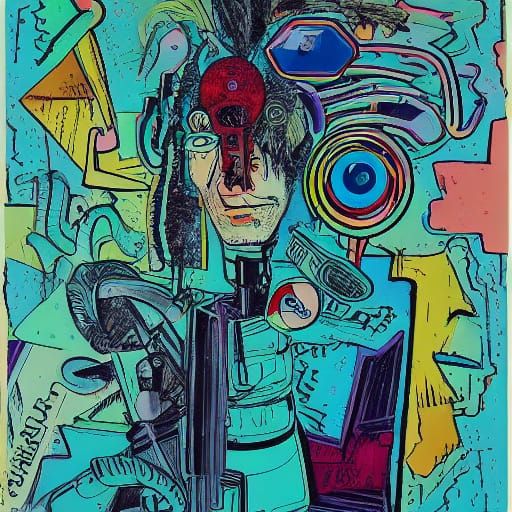 Surreal Unicorn Dissection in Pop Art Style