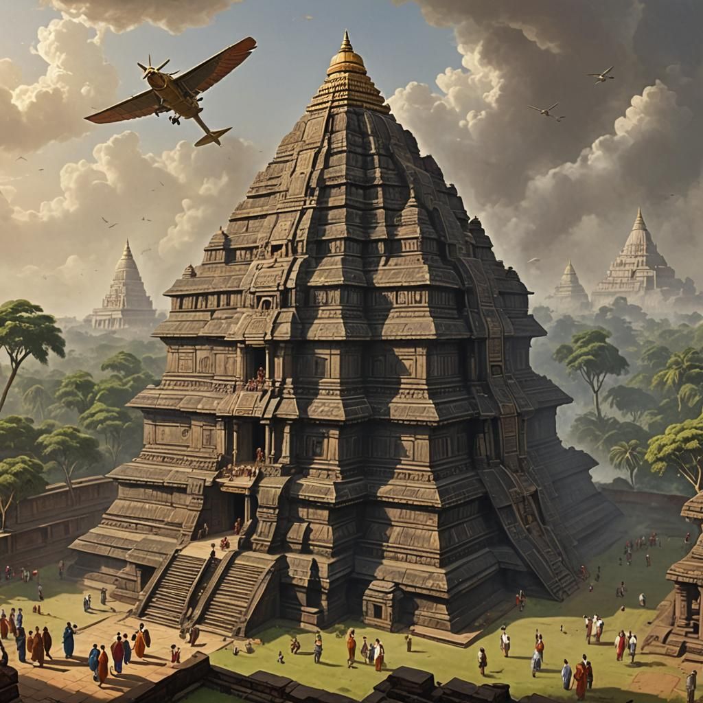 Ancient Vimana Lands Near Angkor Wat Temple