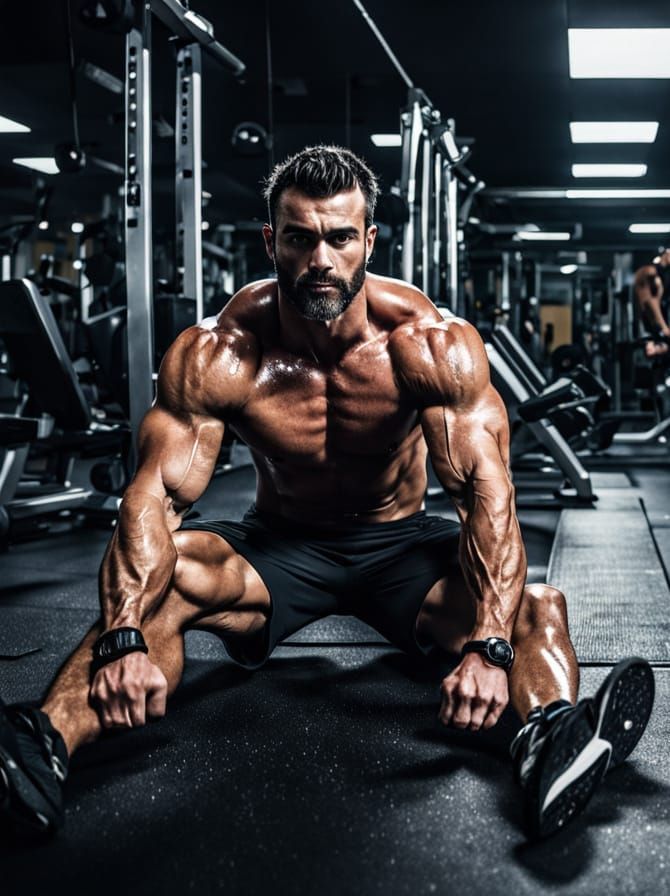 Muscular Men Unite in Intense Gym Workout