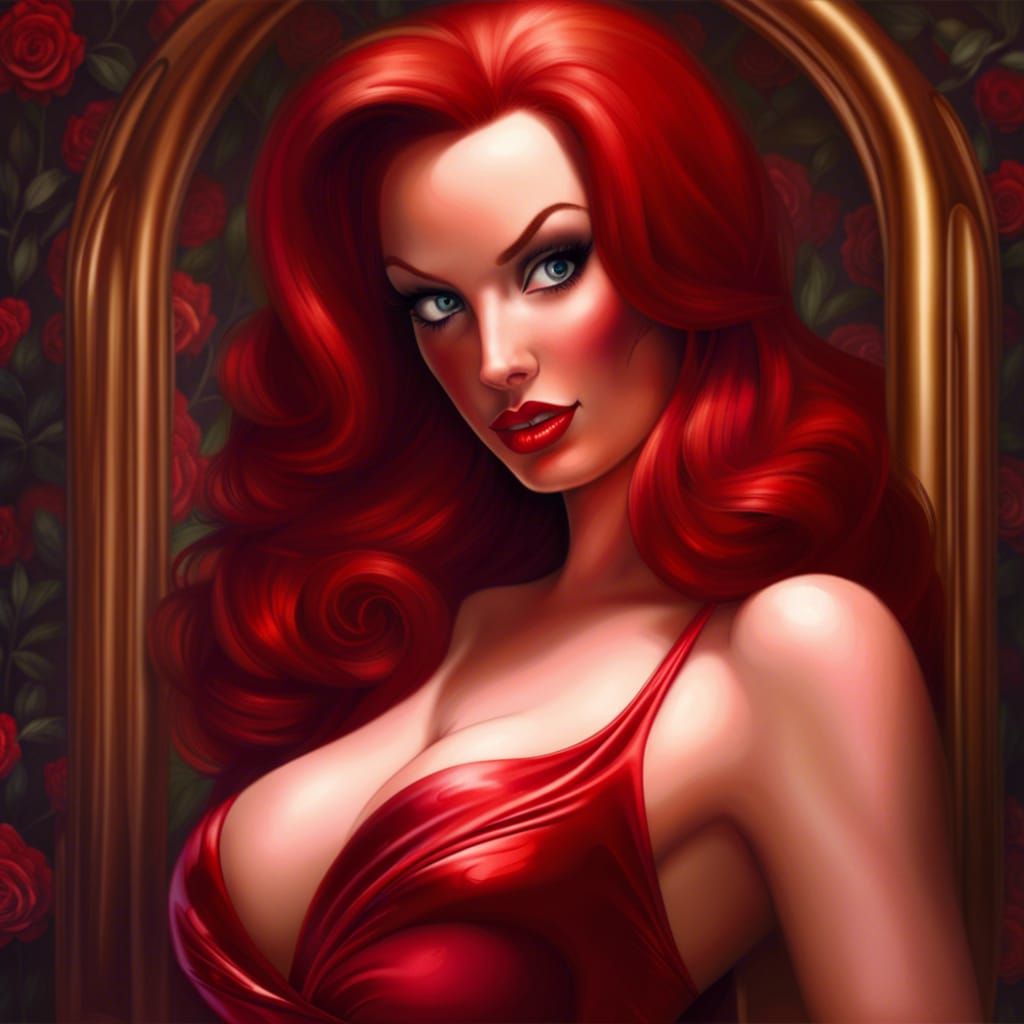 Hyperrealistic Jessica Rabbit Digital Art
