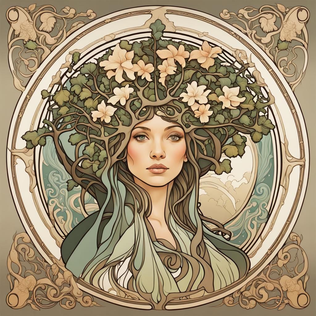 The World Tree in Art Nouveau Style