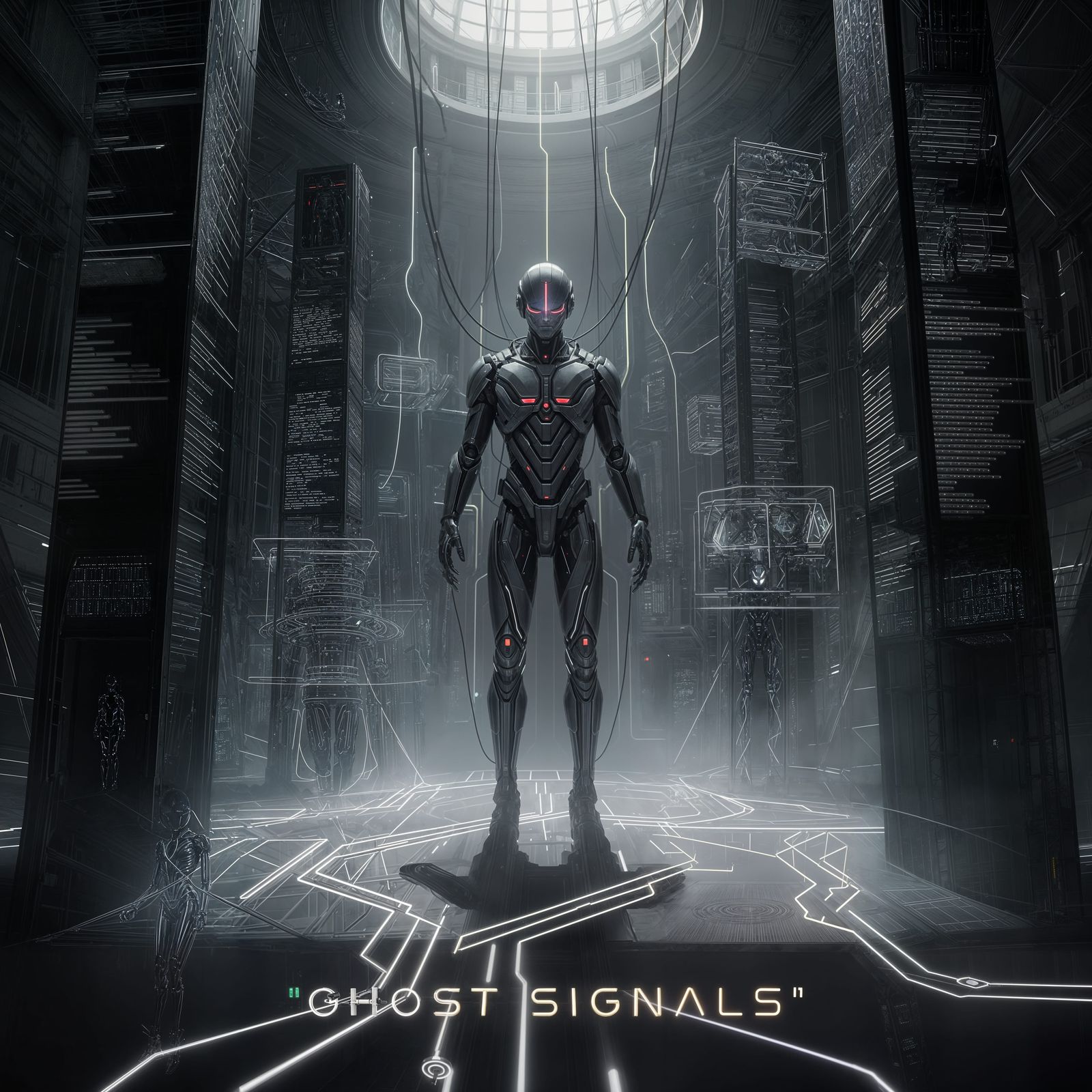 Cybernetic Chamber in Futuristic Megastructure