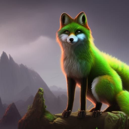 A green fox