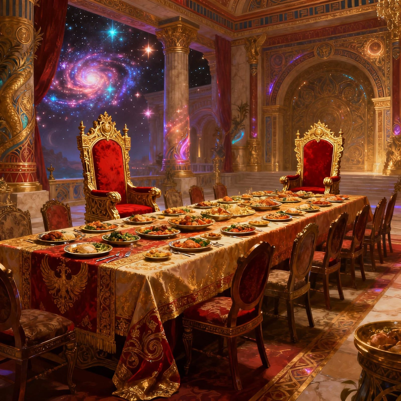 Lavish Dining Room in the Palace of Troy