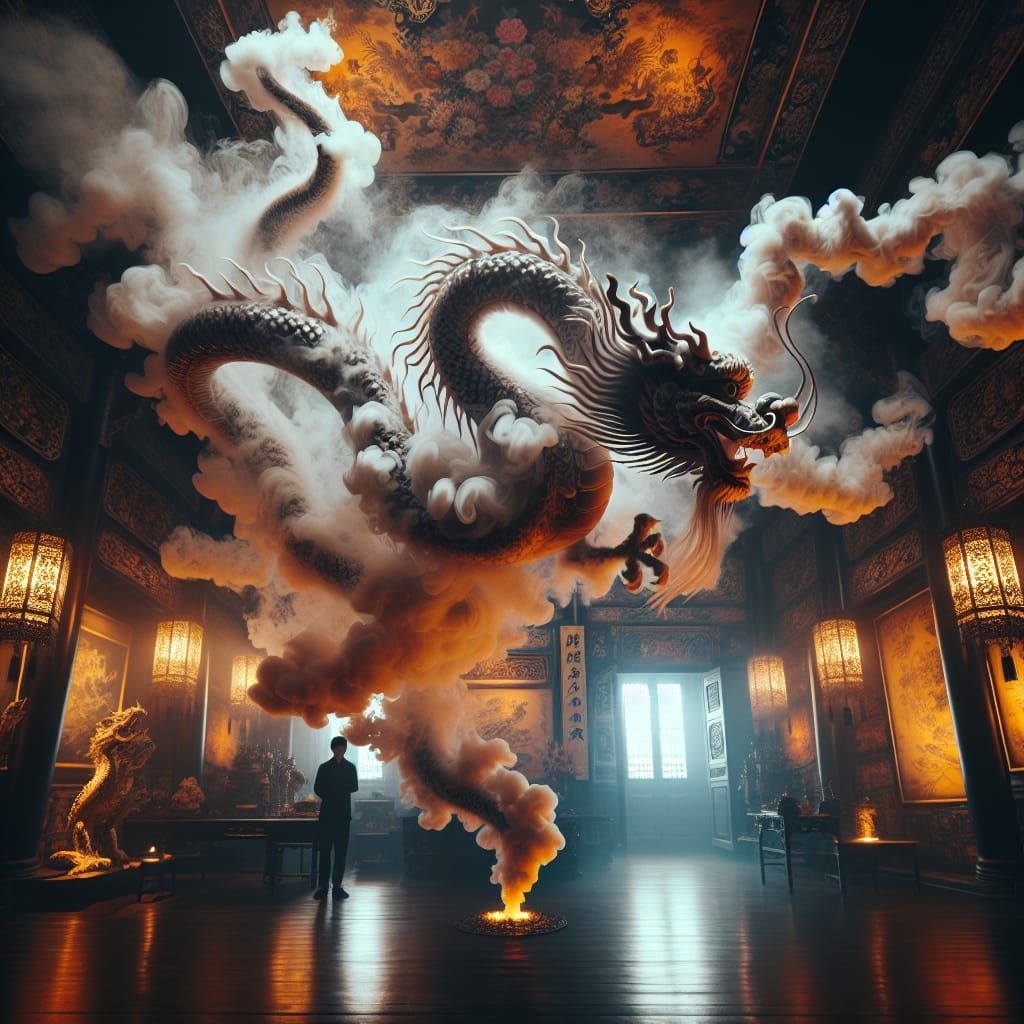 Mystical Smoke Dragon in Opium Den
