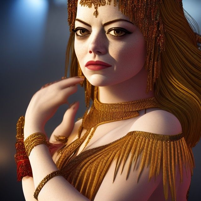 Emma Stone as Arabian Nights Belly Dancer