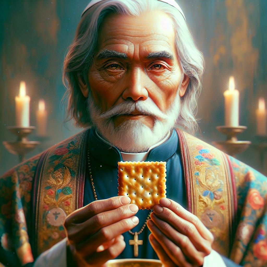 Catholic Priest Consecrates Cheez-It: Medieval Fantasy Art