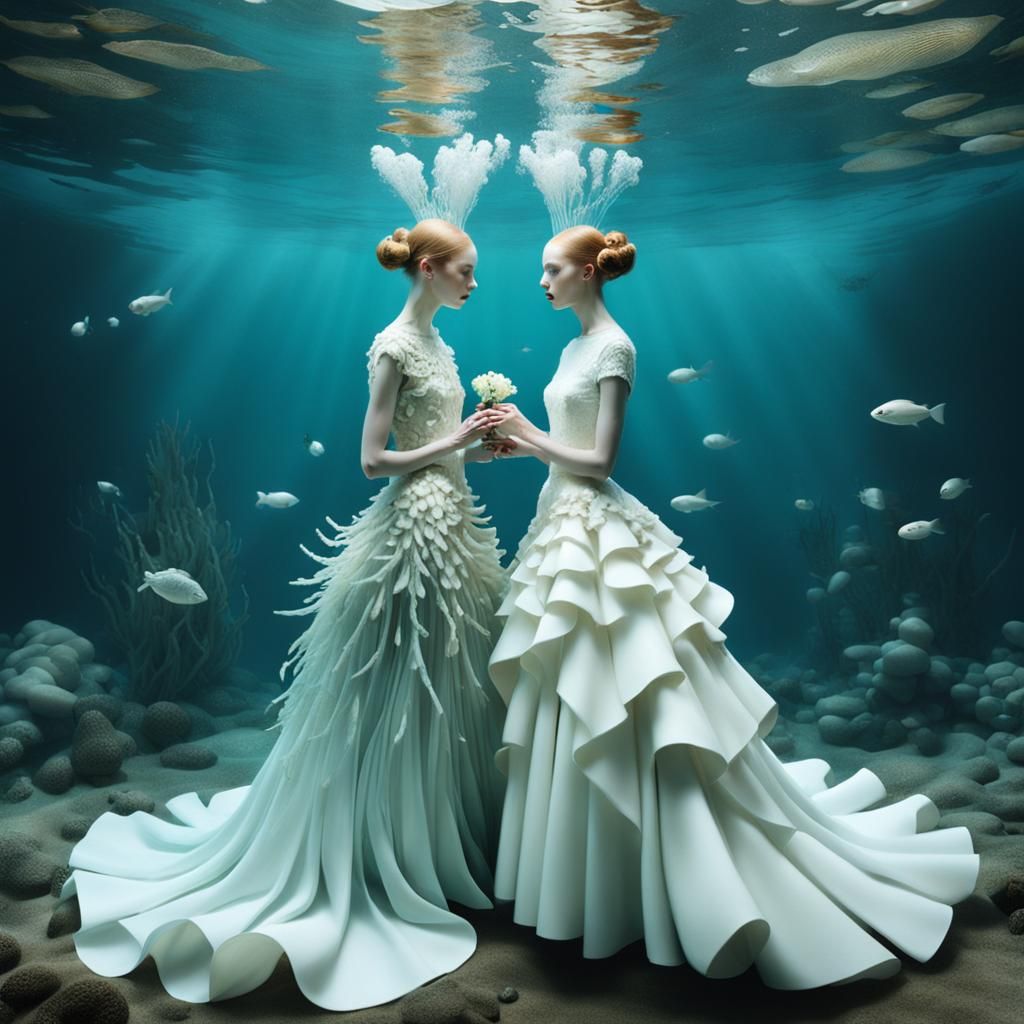 Avant Garde Underwater Wedding Scene