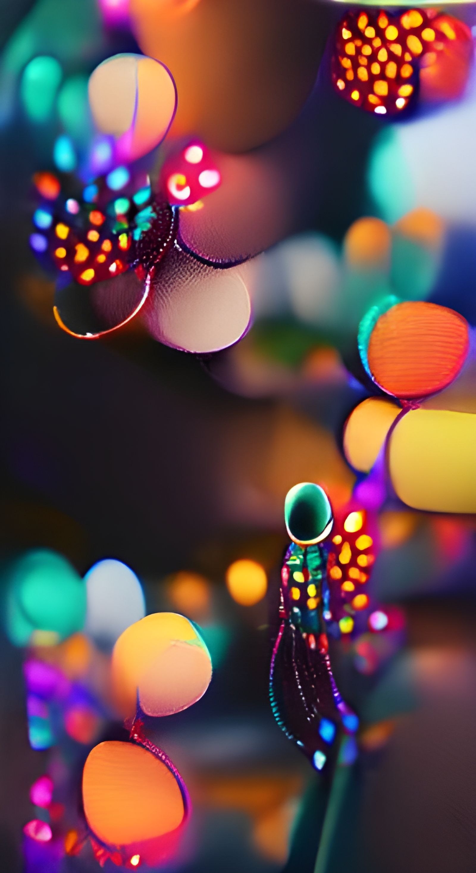Colorful Christmas Lights with Bokeh Effect