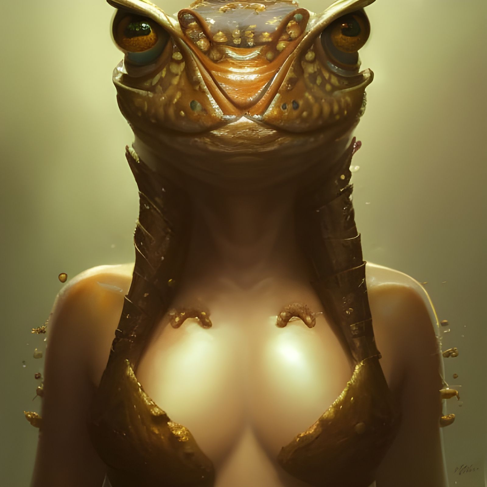 Warrior Frog Portrait in Dynamic Lighting
