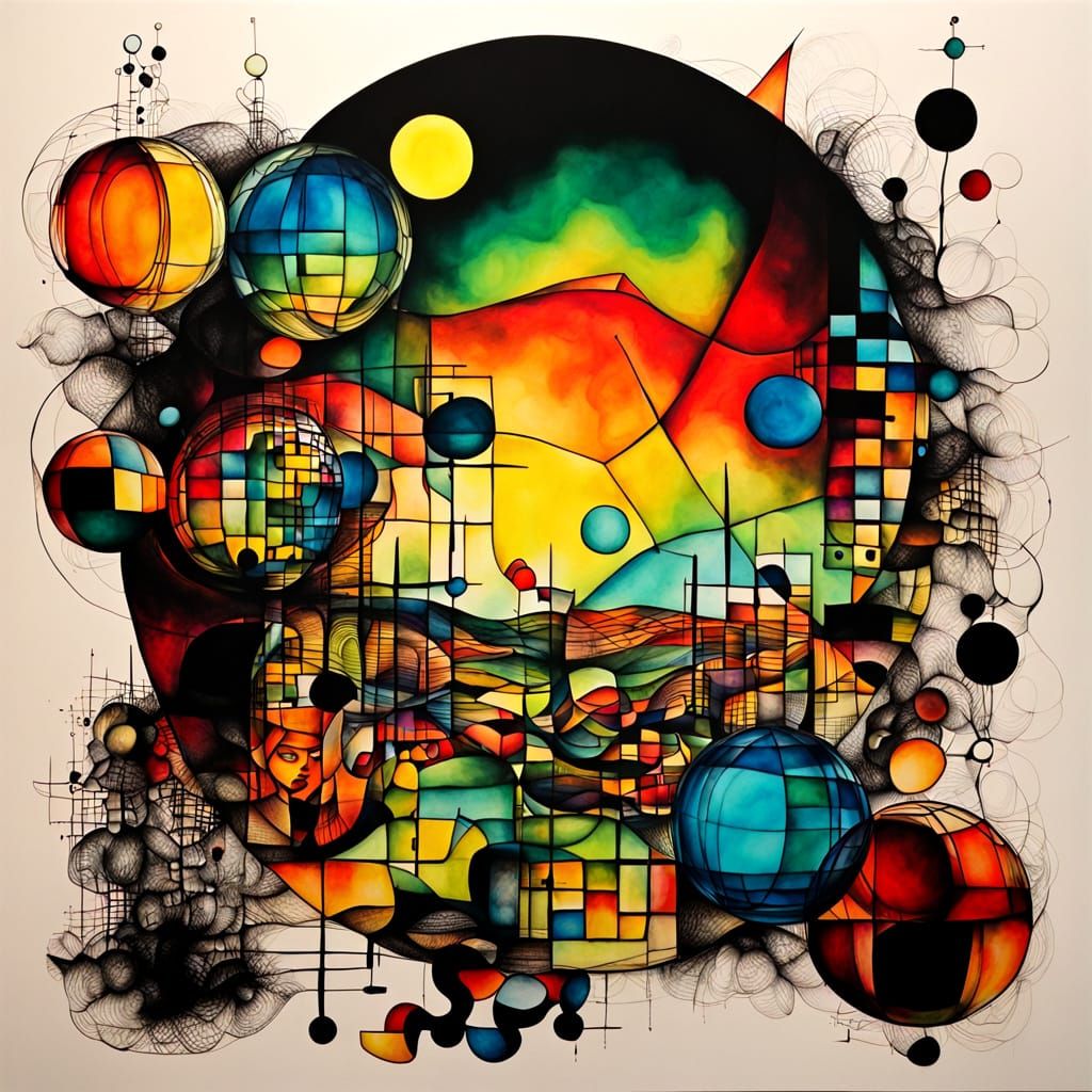 Vibrant Mathematical Art with Geometric Patterns