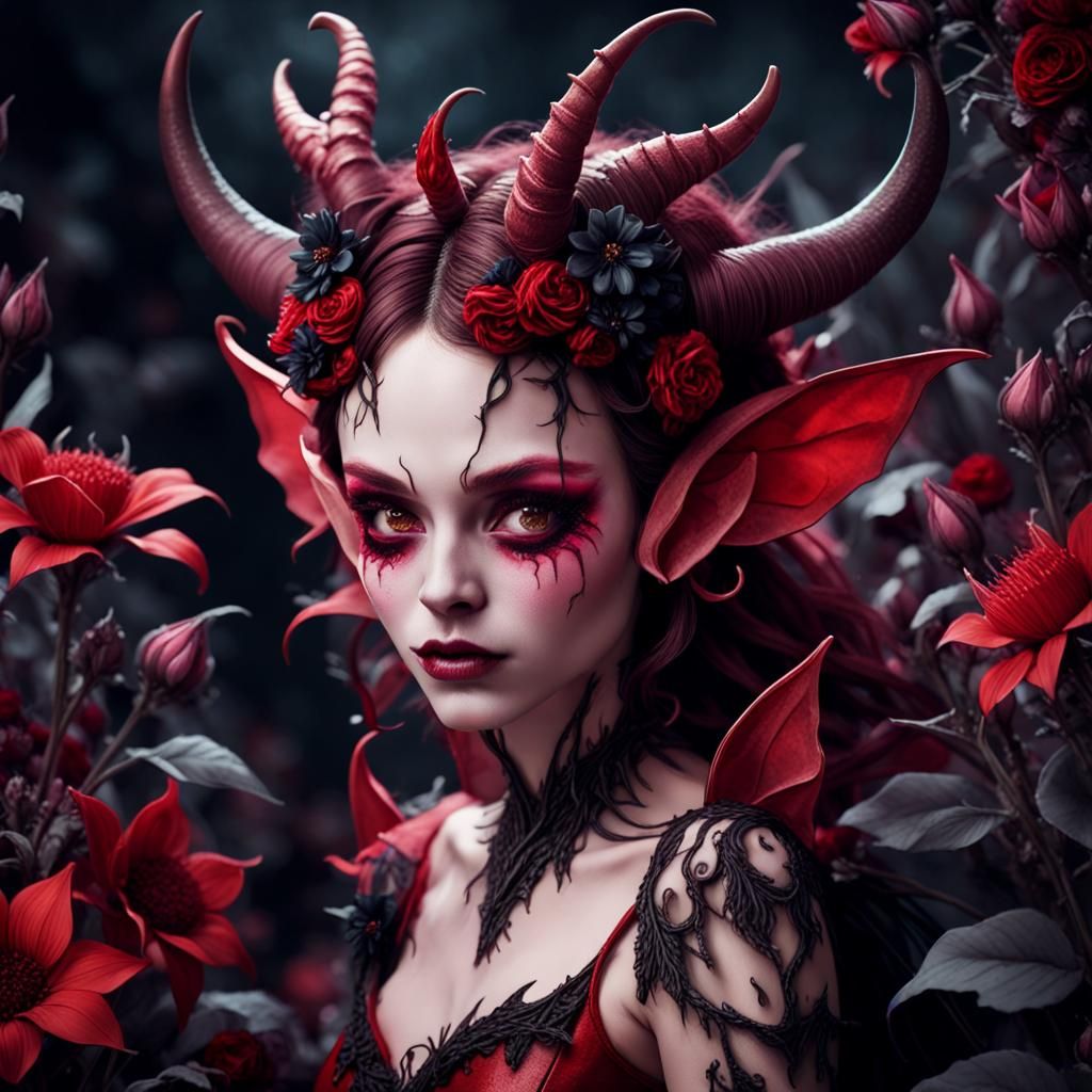 Dark Fantasy Fairy in Devil Costume