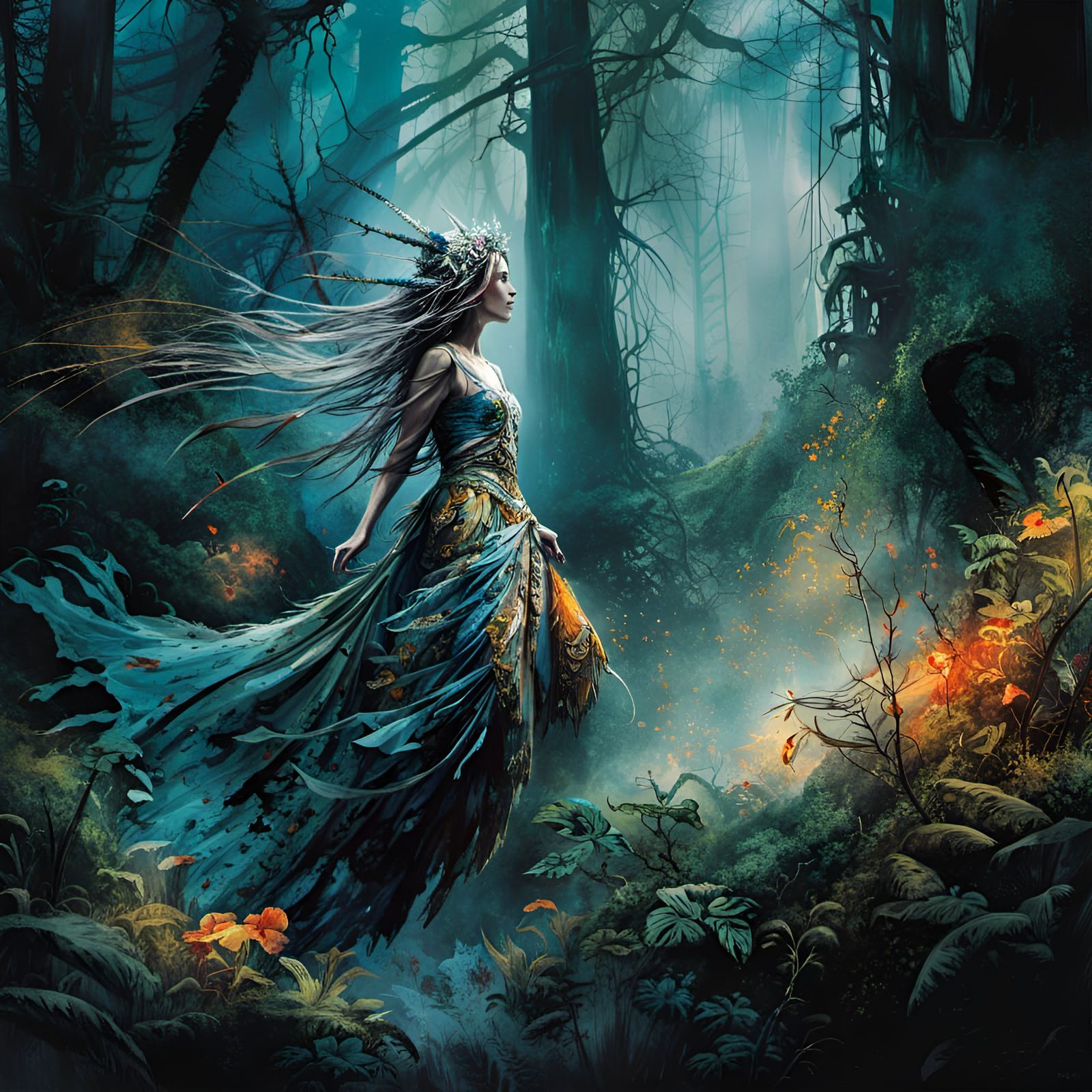 Dance of the Dead Maiden: Digital Illustration